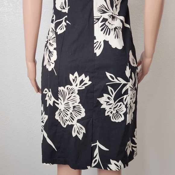 GAP Dress Y2K Summer 2003 Strapless Stretch Floral Tropical Black White Size: 8 - Picture 7 of 11